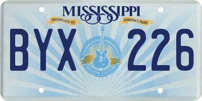 MS license plate BYX226