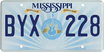 MS license plate BYX228