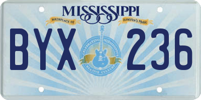 MS license plate BYX236
