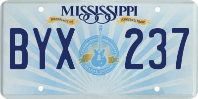 MS license plate BYX237