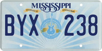 MS license plate BYX238