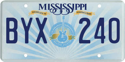 MS license plate BYX240