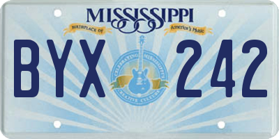 MS license plate BYX242