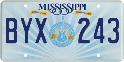 MS license plate BYX243