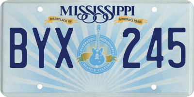 MS license plate BYX245