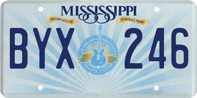 MS license plate BYX246
