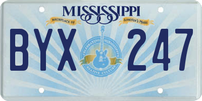 MS license plate BYX247