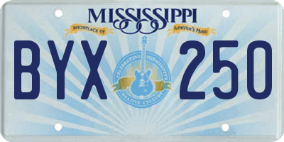 MS license plate BYX250