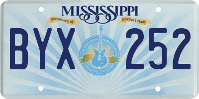 MS license plate BYX252