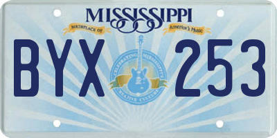 MS license plate BYX253