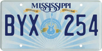 MS license plate BYX254