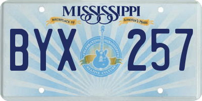 MS license plate BYX257
