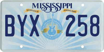 MS license plate BYX258