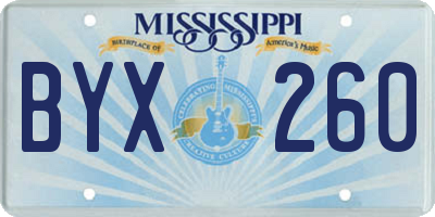 MS license plate BYX260