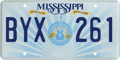 MS license plate BYX261