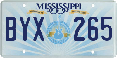 MS license plate BYX265