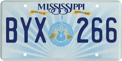 MS license plate BYX266
