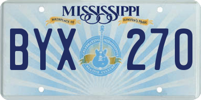 MS license plate BYX270