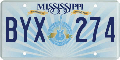 MS license plate BYX274