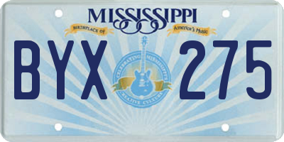 MS license plate BYX275