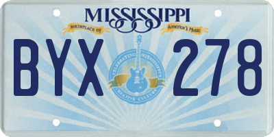 MS license plate BYX278