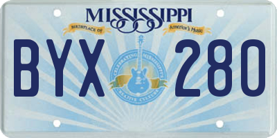 MS license plate BYX280