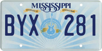 MS license plate BYX281