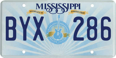 MS license plate BYX286