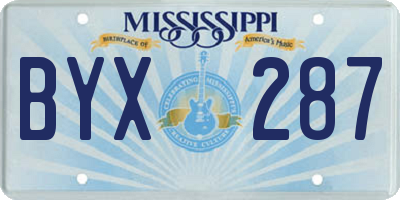MS license plate BYX287