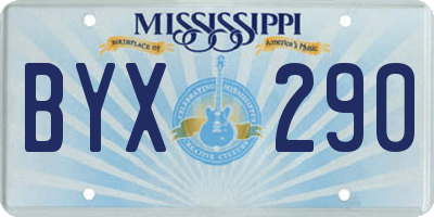 MS license plate BYX290