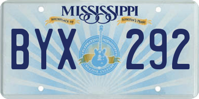 MS license plate BYX292