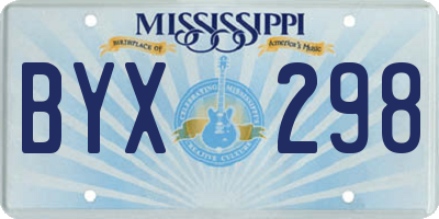 MS license plate BYX298