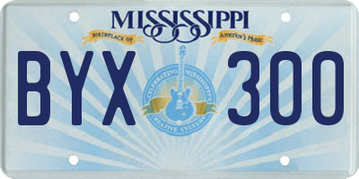 MS license plate BYX300