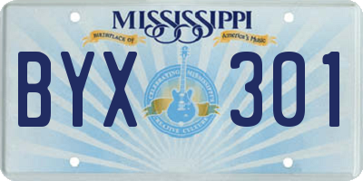 MS license plate BYX301
