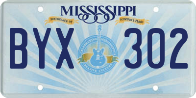 MS license plate BYX302