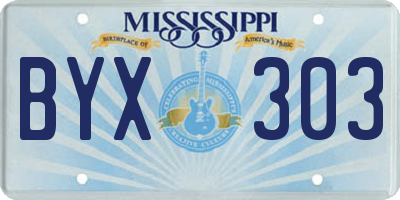 MS license plate BYX303