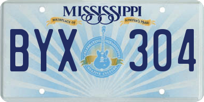 MS license plate BYX304