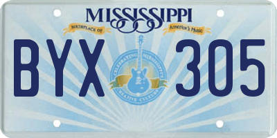 MS license plate BYX305