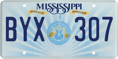 MS license plate BYX307