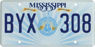 MS license plate BYX308