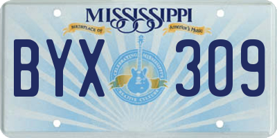 MS license plate BYX309