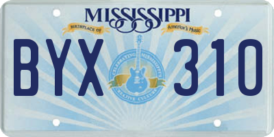 MS license plate BYX310