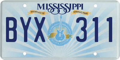 MS license plate BYX311