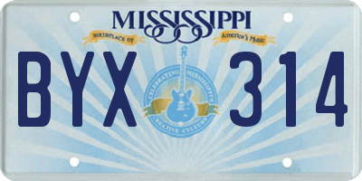 MS license plate BYX314