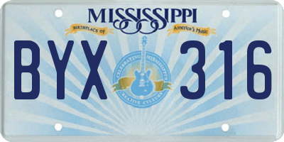 MS license plate BYX316