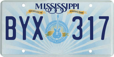 MS license plate BYX317