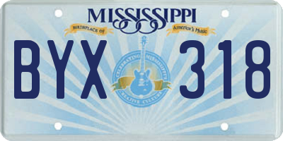 MS license plate BYX318