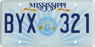 MS license plate BYX321
