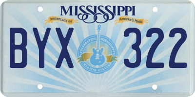 MS license plate BYX322