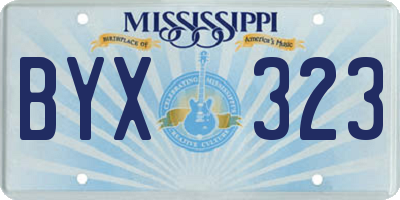 MS license plate BYX323